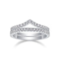 Luxe ring voor dames, moissaniet, kroon, diamanten ring, 925 sterling zilveren ring, ronde dubbele laag, verlovingsring voor dames