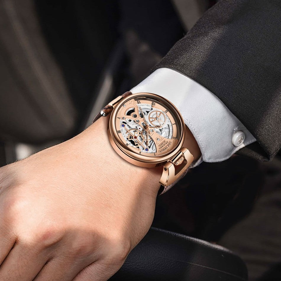 LIGE  Luxury Leather Band Waterproof Watch - Acquisti Online