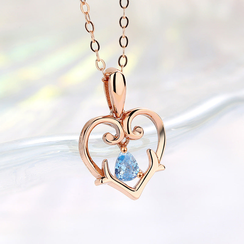 S925 Sterling Zilveren Jong Meisje Hart Ketting