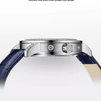 Man Automatic Leather Band Crystal Bezel Zircon Dial Luxury Waterproof Watch - Acquisti Online