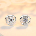 pure silver rose earrings with petal shaped earrings - Acquisti Online