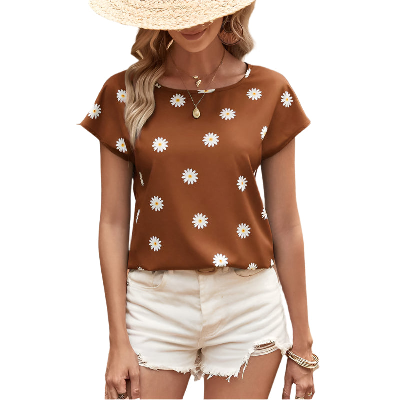 Dun, ademend T-shirt met print voor dames