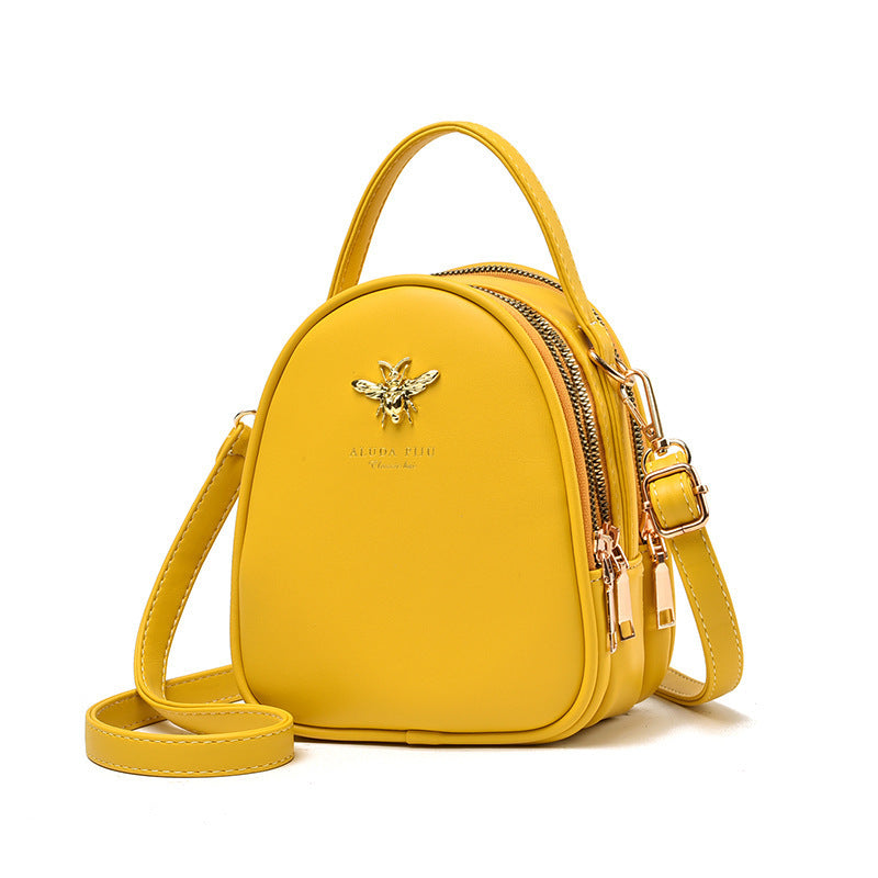 Retro schoudertas voor dames, kleine ronde tas, veelzijdige crossbodytas met meerdere zakken, modieuze crossbodytas voor dames