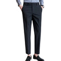 Heren modieuze casual formele broek garengeverfd licht luxe gestreepte textuur heren zakelijk pak stretch casual broek