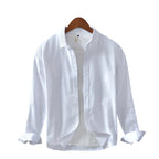 Heren casual minimalistisch overhemd met lange mouwen