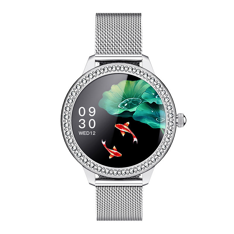 Orologio intelligente da donna con Bluetooth, chiamata BT, monitoraggio del fitness, monitoraggio della salute, design di lusso, orologio intelligente da donna realizzato in strass