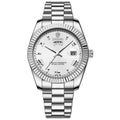 Binbond Man Steel Band Watch Business Casual Fashion Roman Digital Log Stainless Steel Watch Waterproof Automatic Movement Watch - Acquisti Online