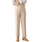 Summer Linen Cotton Blended High Waist Straight Casual Pants