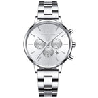 Hannah Martin Women Quartz Watch Three Eye Six Needle Chronograph Calendar Quartz Watch Waterproof Women Quartz Watch