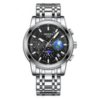 NIBOSI Luxury Men's Waterproof Luminous Chronograph Man's Quartz Stainless Steel Mens Watches