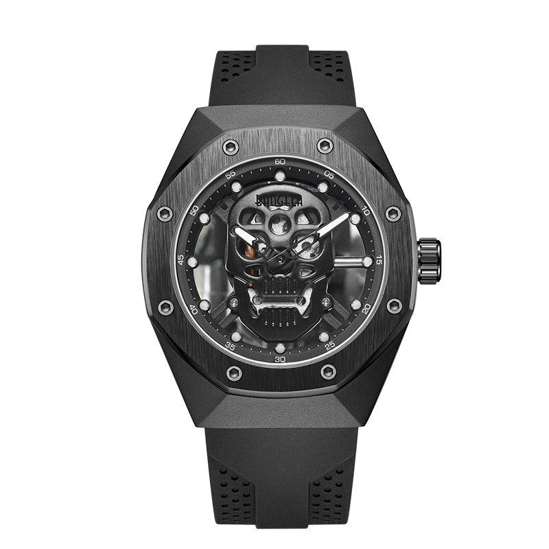 Domineering Skull Silicone Men's Watch Two-pin Waterproof Luminous Sports Quartz Watch