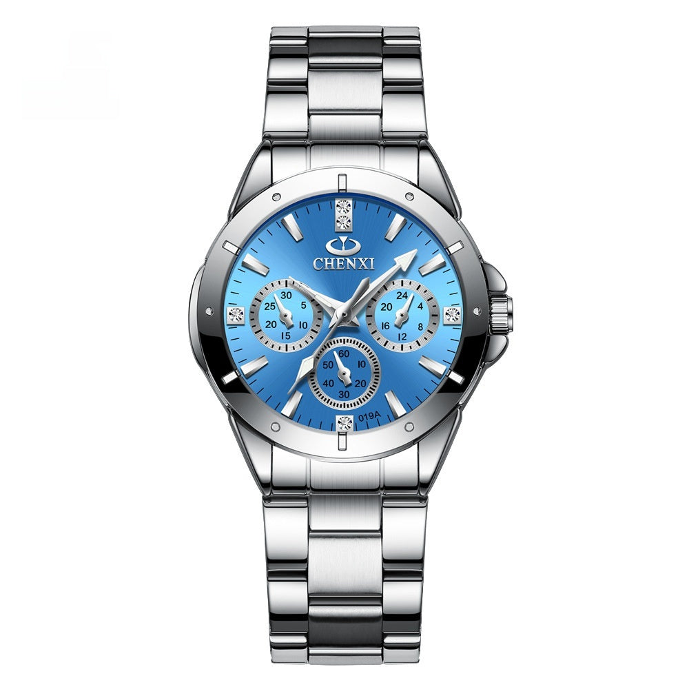 CHENXI Koppelhorloges Cadeau Lover Horloges Mode Vrouwen Roestvrij Staal Waterdicht Kwarts Polshorloge