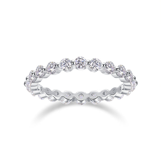 Row Of Diamonds, Moissanite Rings, Silver Rings, Luxury Fashion Rings