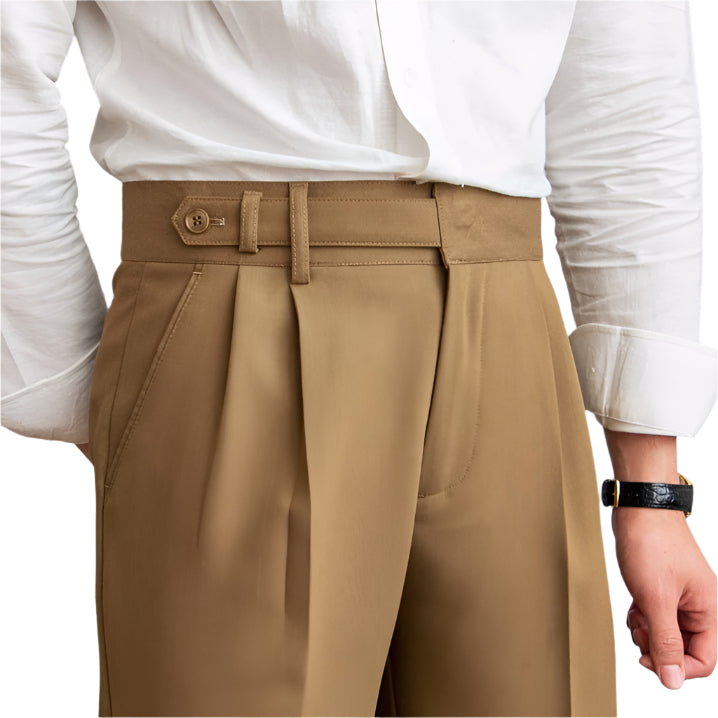 Heren modieuze zakelijke casual formele broeken middelhoge taille rechte cropped effen kleur Britse stijl heren casual broeken