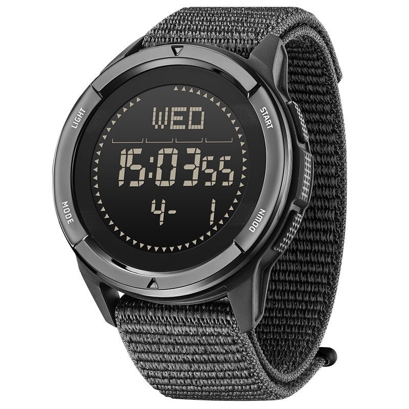 NORTH EDGE Men's Military Watch Sports Watch Carbon Fiber Waterproof 50M Data Display Nylon Strap Trekking Running Adventure Watch