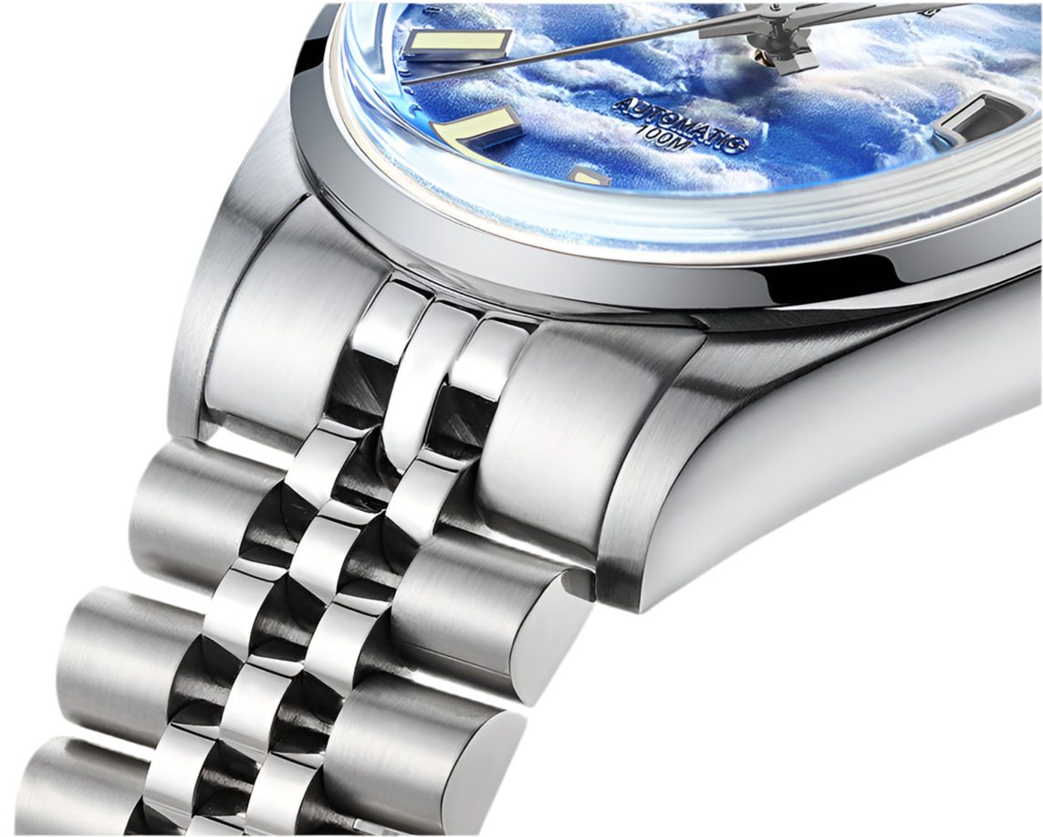 ADDIESDIVE Orologio meccanico automatico da uomo europeo americano, da lavoro, per il tempo libero, orologio da polso di lusso, luminoso, impermeabile, argento