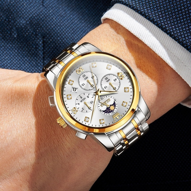 OLEVS Luxury Brand Men's Watches Waterproof Calendar Diving Quartz Movement Multifunction Wristwatch