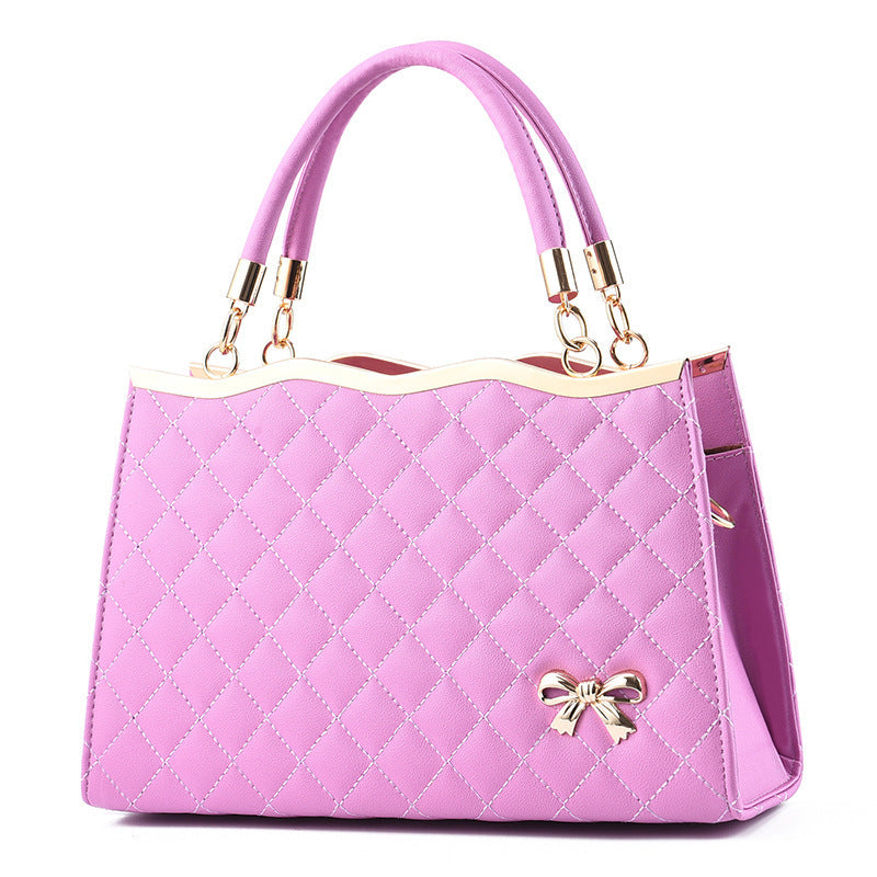 Female Bag Spring New Embroidered Rhombus Ladies Handbag
