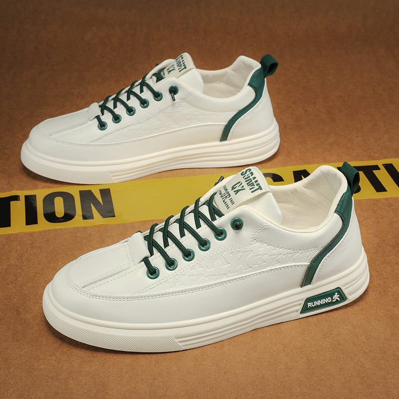 One foot men's shoes summer pilot casual shoes men's sports flat shoes anti slip waterproof white leather shoes spring - Acquisti Online