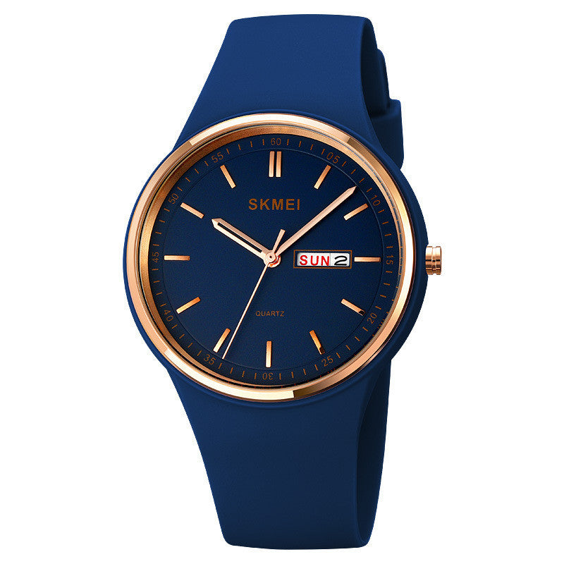 SKMEI Women Quartz Watches Silicone Band Big Dial Waterproof Fashion Casual Simple Quartz Watch Analog Day Date Wrist Watch