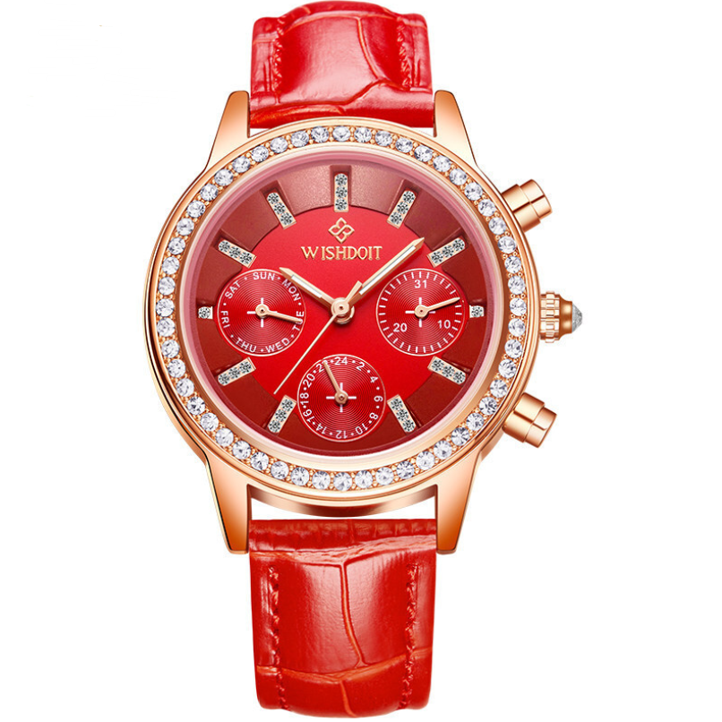 WISHDOIT Watch For Girls Waterproof Stainless Steel Fashion Calendar Glow Women Quartz Analog Elegant Wristwatch