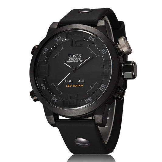 Men's Large-cap Watch Electronic Quartz Dual Movement Watch Waterproof Watch