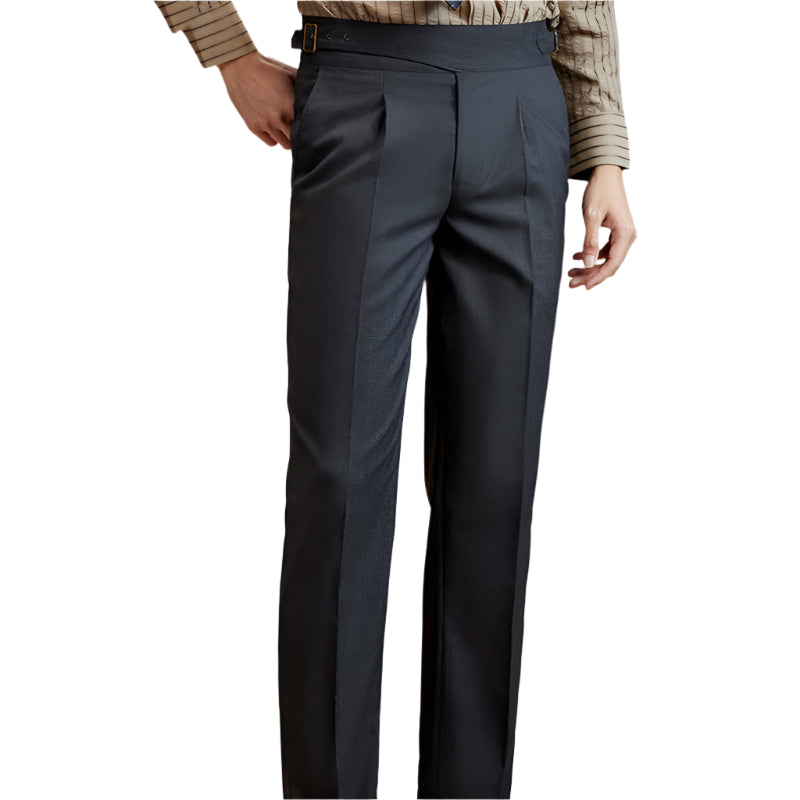 Men's Fashionable Business Casual Formal Pants Ironing-free Adjustable High-waisted Micro Elasticity Men's Casual Pants