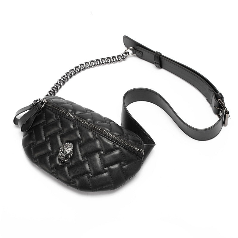 Women's Crossbody Bag Large Capacity Original Leather Shoulder Bag Lingge Chain Fashion Women's Crossbody Chest Bag