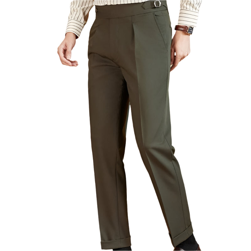 Men's Fashionable Business Casual Formal Pants Leisure Iron-free Micro-Elastic Polyester Fiber Men's Casual Formal Pants