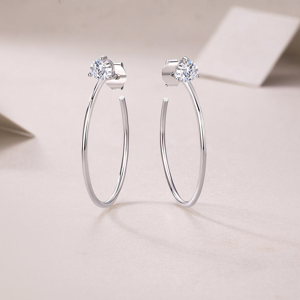 Graceful Afternoon Diamond Set Moissanite Silver Earrings Luxury Fashion Diamond Earrings Stud Earrings