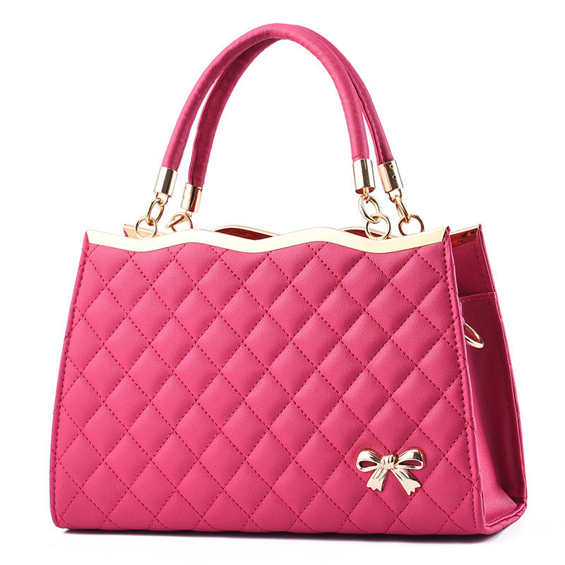Female Bag Spring New Embroidered Rhombus Ladies Handbag