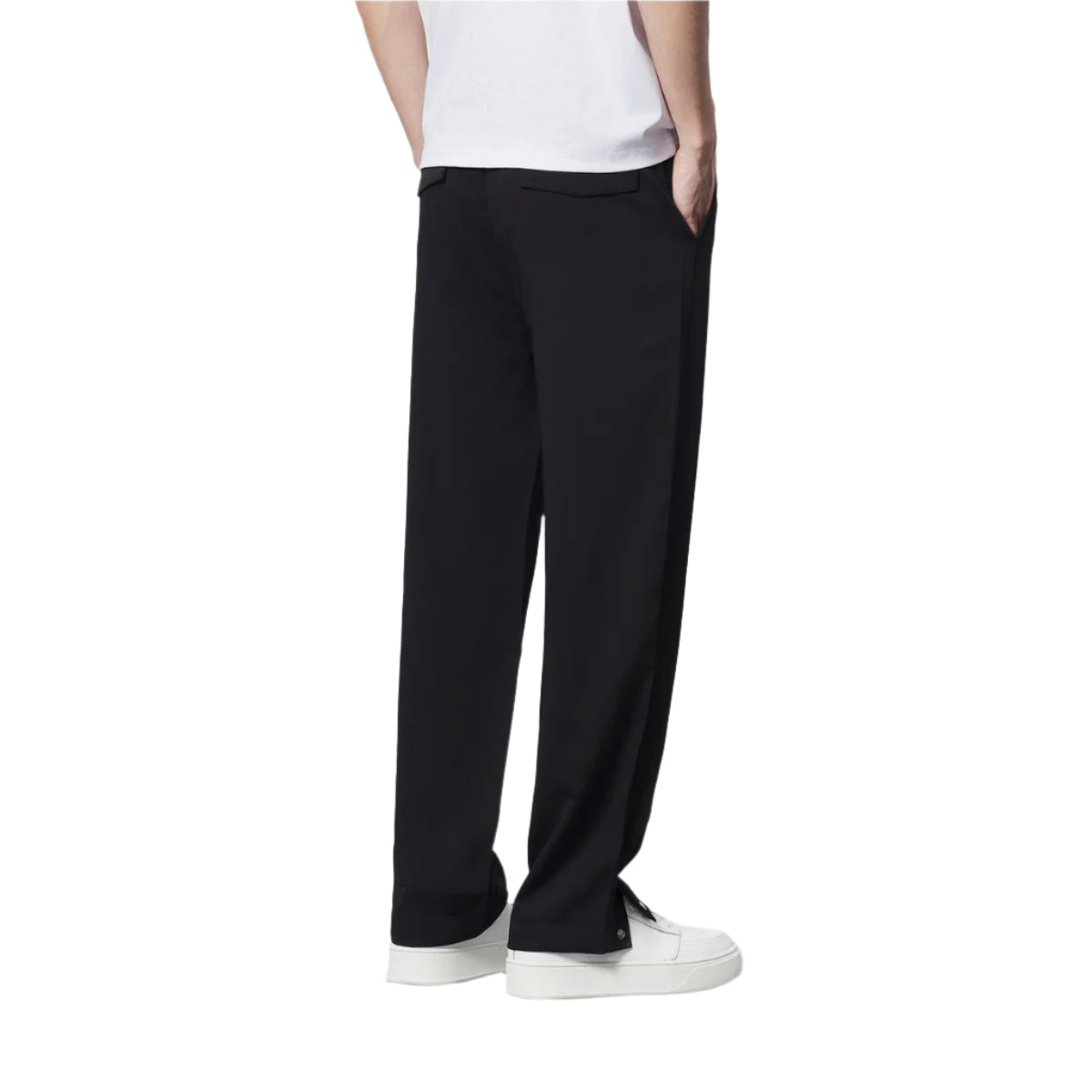 Men's Fashionable Elastic Waist Drawstring Straight Men's Casual Pants Micro Elasticity Mid Waist Trousers Men's Pant