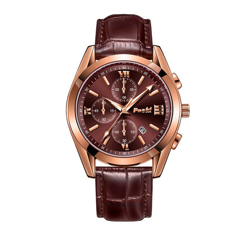 Men's Quartz Watch High-end Business Waterproof Watch Genuine Leather Men's Waterproof Watch