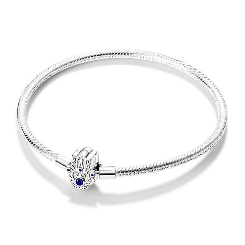 Damesarmband, modieus, koperverguld, 925 zilveren armband met slangenbotmotief, hoogwaardige, trendy damesarmband