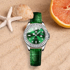 OLEVS  Women Diamond Quartz Watch Analog Stainless Steel Two Tone Waterproof Luminous Women WristWatch
