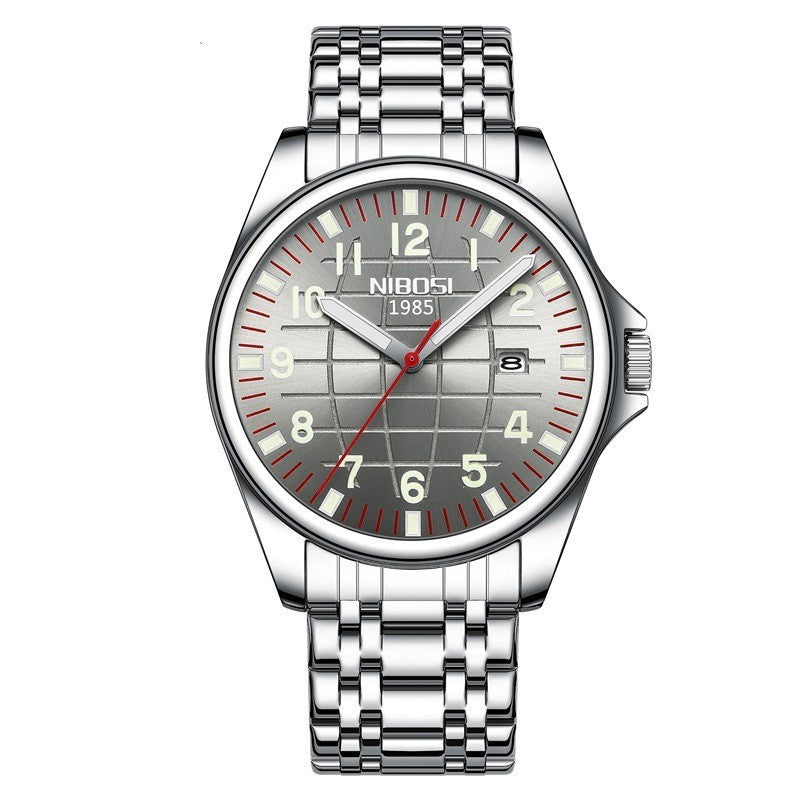 NIBOSI Men Wrist Luxury Japan Quartz Movement Watches 3ATM Waterproof Calendar Luminous Stainless Steel Men Watch