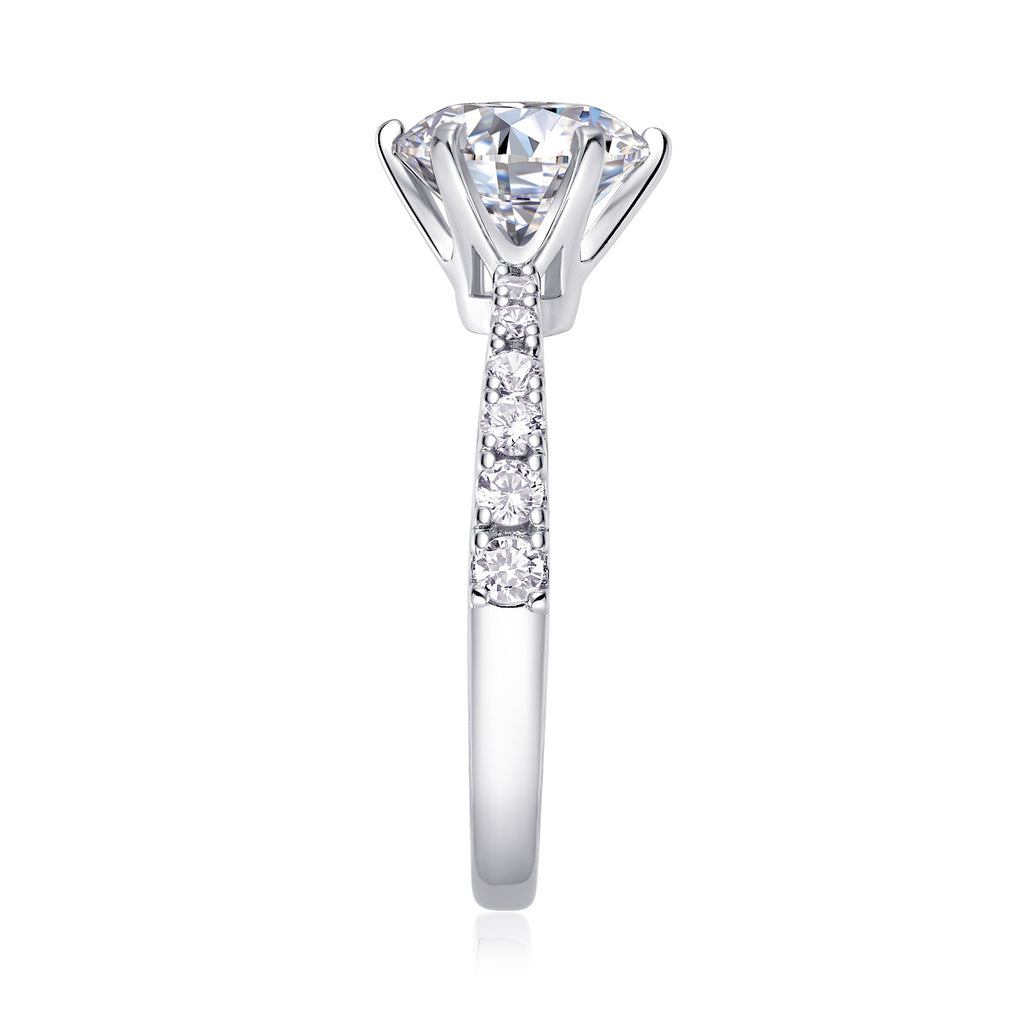 Large Diamond Diamond Ring Luxury Fashion Set Moissanite Silver Ring