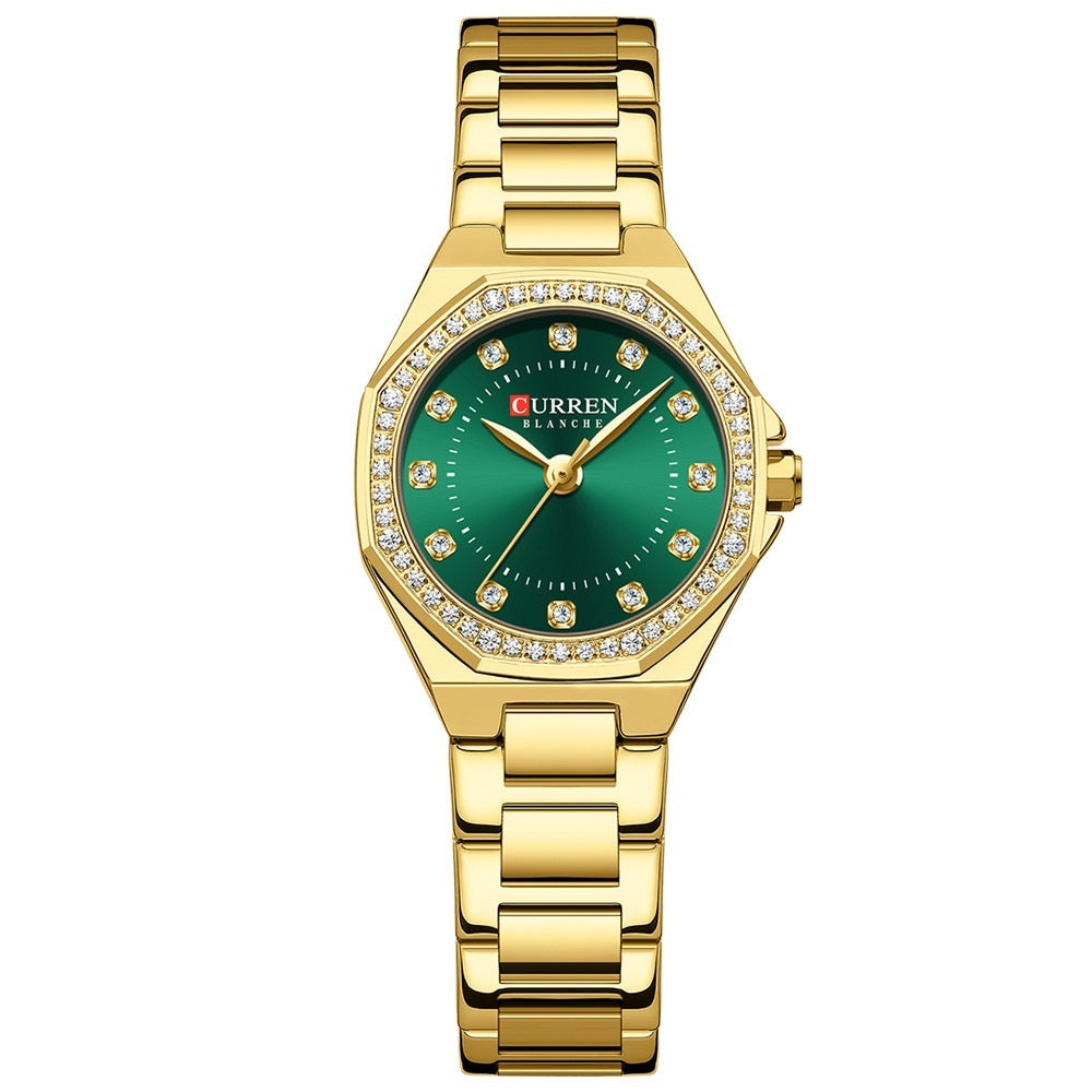 CURREN 9100 Women's Luxury Quartz Watch Waterproof Stainless Steel Rhinstone Crafted Quartz Wrist Watches - Acquisti Online