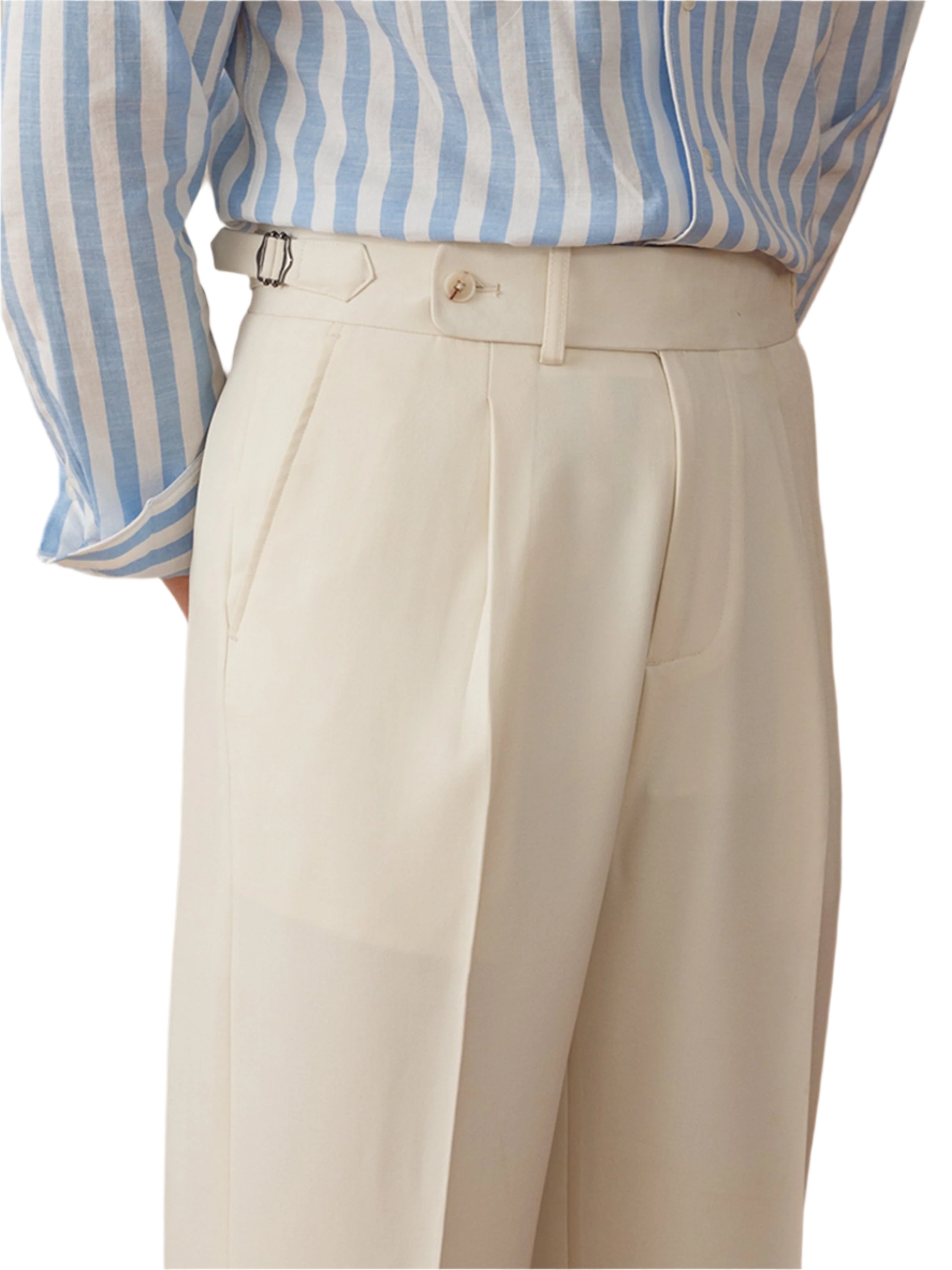 Men's Italian Neapolitan High-waisted Solid Color Straight Versatile Pants Casual Long Suit Pants Men's Casual Formal Pants