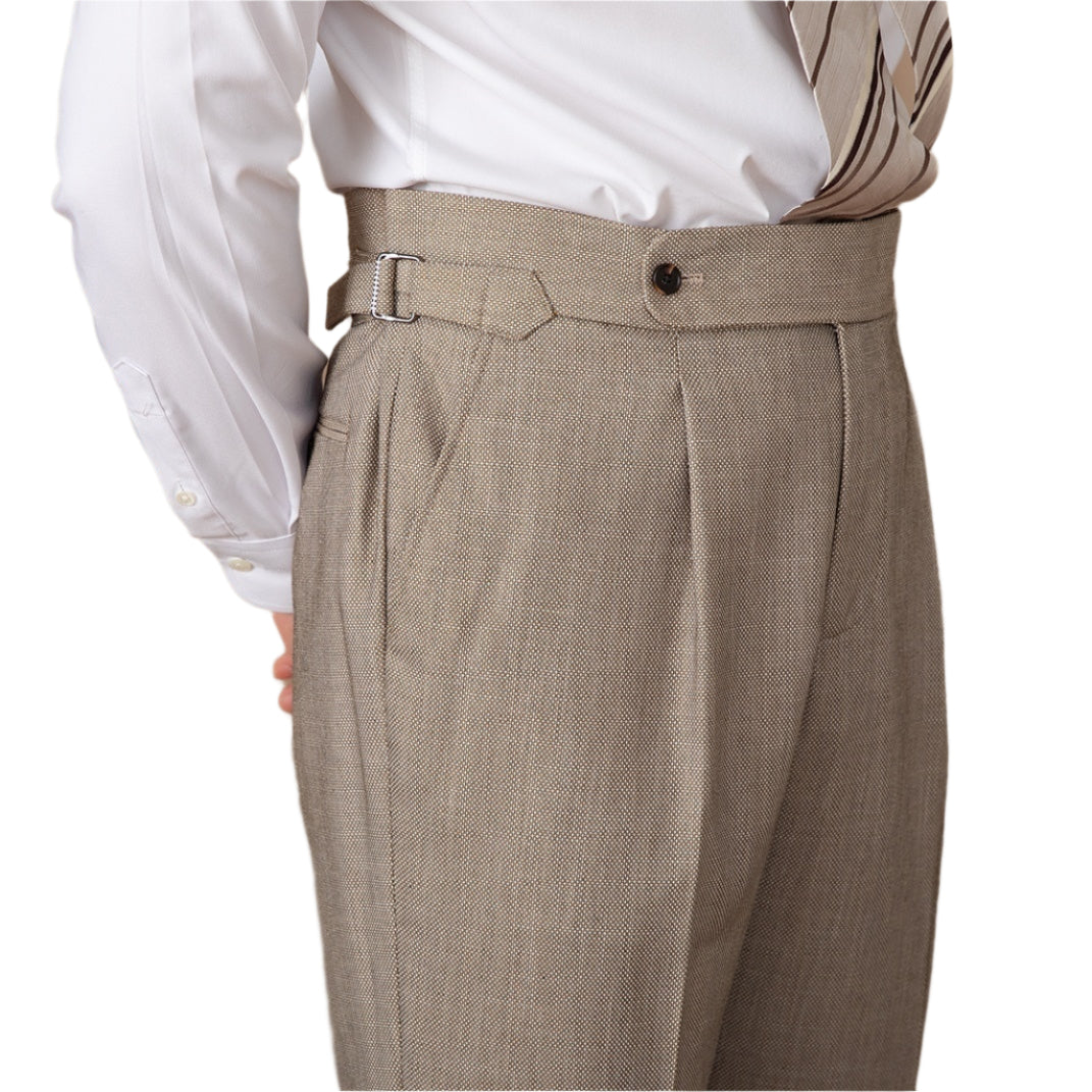 Heren modieuze zakelijke casual formele broek effen kleur Naples hoge taille rechte buis heren casual formele broek