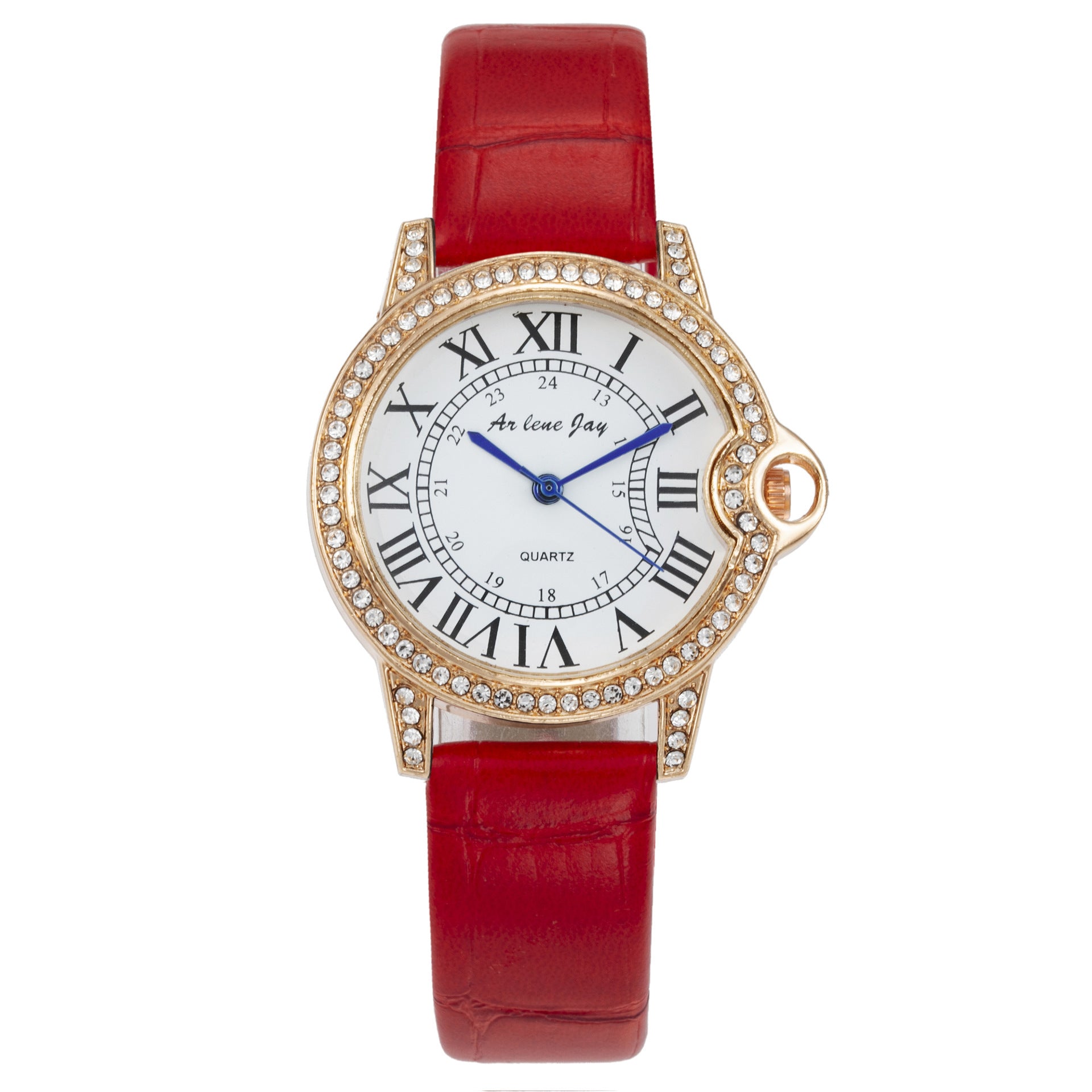Women's Fashion Leather band Stainless Steel Classic Casual Quarzt Watch Sparkling Stone Crafted Quartz Watch - Acquisti Online