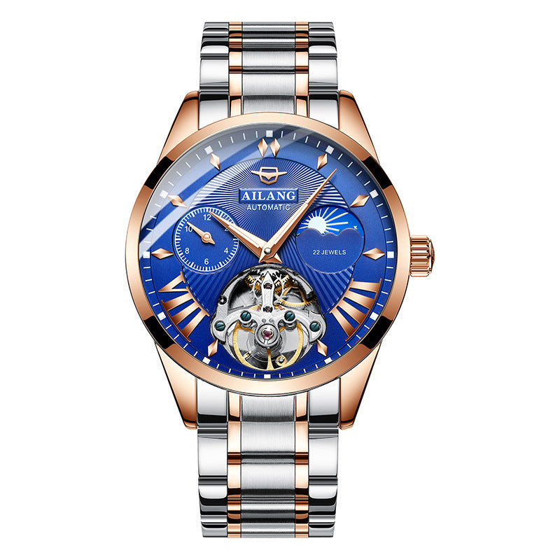 AILANG Men's Automatic Watch Leather Band Waterproof Mechanical Movement Watch Man Business Casual Watch