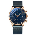 BINBOND Dames Luxe Quartz Horloge Stijlvolle Mesh Band Lichtgevende Chronograaf Minimalistisch Waterdicht Dameshorloge