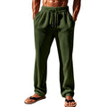Men's Fashionable Casual Baggy Straight Trousers Micro Elasticity Mid waist Polyester Fiber Men's Fashionable Trousers - Acquisti Online