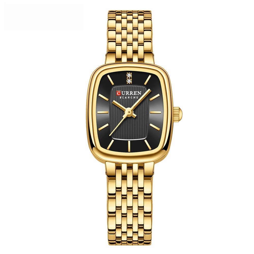 CURRN 9093 Women's Luxury Quartz Watch Fashion Leisure Diamond Simple Steel Strip Women Quartz Wristwatch