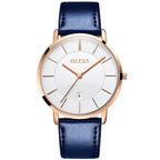 OLEVS Ultra Thin 6.5mm Minimalist Fashion Quartz Watch Men Leather Strap Auto Date Men Waterproof Men Wristwatch
