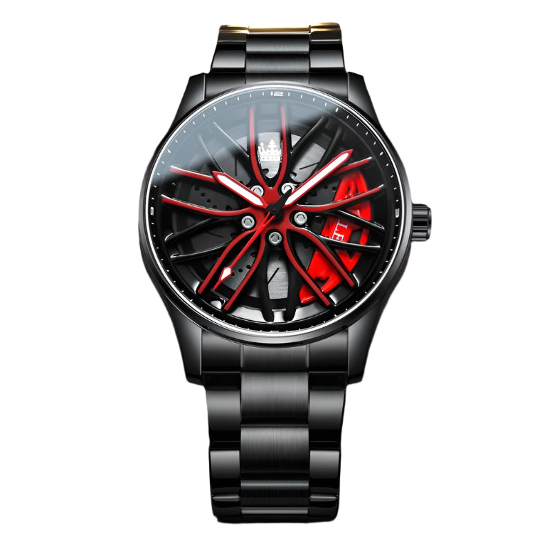 Men's Luxury Men's Watch Rotating Wheel Hub Original Quartz Men's Watch Stainless Steel Elegant Watch