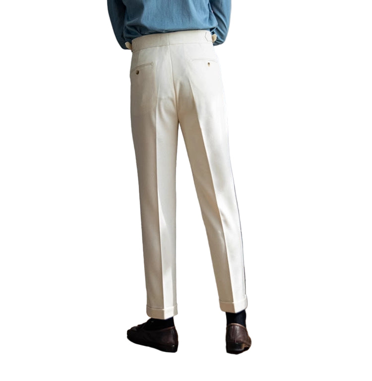 Men's Fashionable Casual Pants British Style Polyester Fiber Straight  Business Formal Fashion Men's Casual Pants