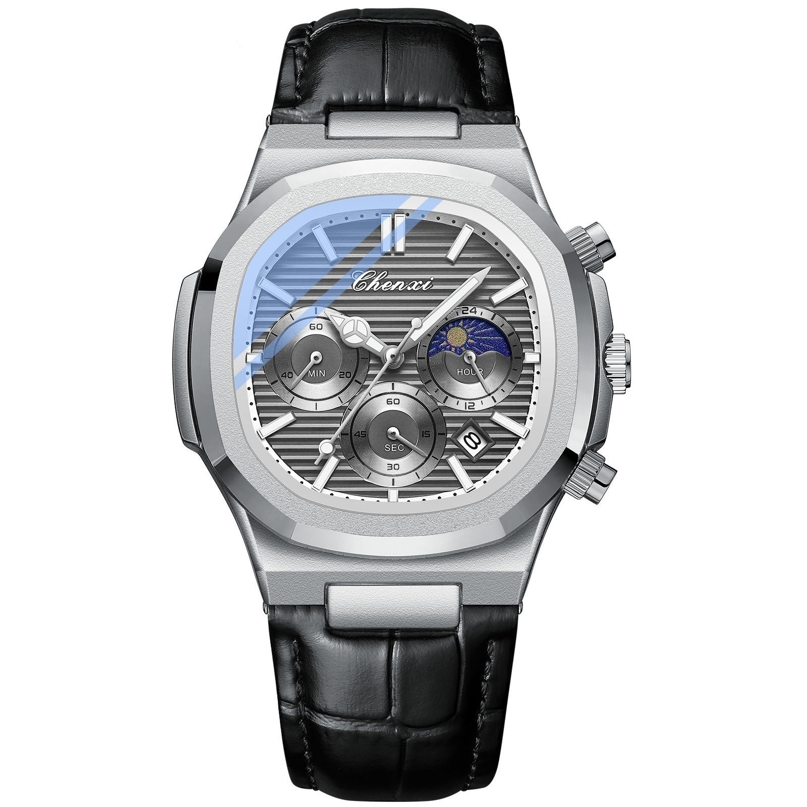 CHENXI Nieuw herenhorloge, zakelijke chronograaf, herenhorloge, militair topmerk, luxe horloge van roestvrij staal