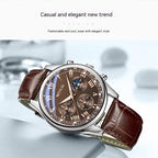 WOKAI High Quality Classic Men's Quartz Watch Fashion Casual Luminous Belt Retro Waterproof Sports Business Watch